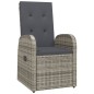 Sedie da Giardino Reclinabili 2 pz e Cuscini Polyrattan Grigio Sedie da Giardino Reclinabili 2 pz e Cuscini Polyrattan Grigio
