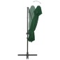 Ombrellone a Sbalzo con Doppia Copertura 250x250 cm Verde Ombrellone a Sbalzo con Doppia Copertura 250x250 cm Verde