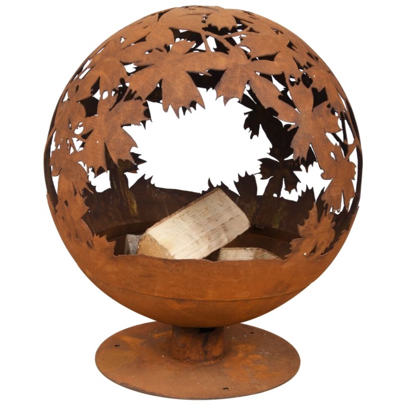 Esschert Design Braciere con Motivo a Foglie Ruggine FF293 Esschert Design Braciere con Motivo a Foglie Ruggine FF293
