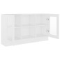 Armadietto con Vetrina Bianco 120x30,5x70 cm in Truciolato Armadietto con Vetrina Bianco 120x30,5x70 cm in Truciolato