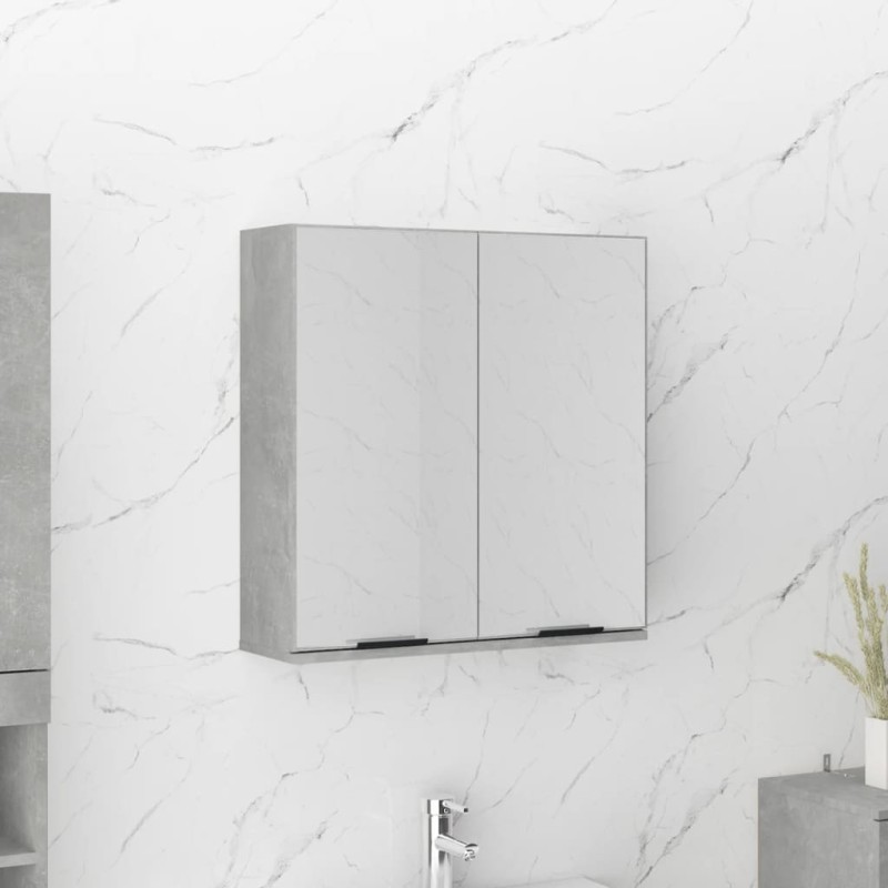 Armadietto a Specchio da Bagno Grigio Cemento 64x20x67 cm Armadietto a Specchio da Bagno Grigio Cemento 64x20x67 cm