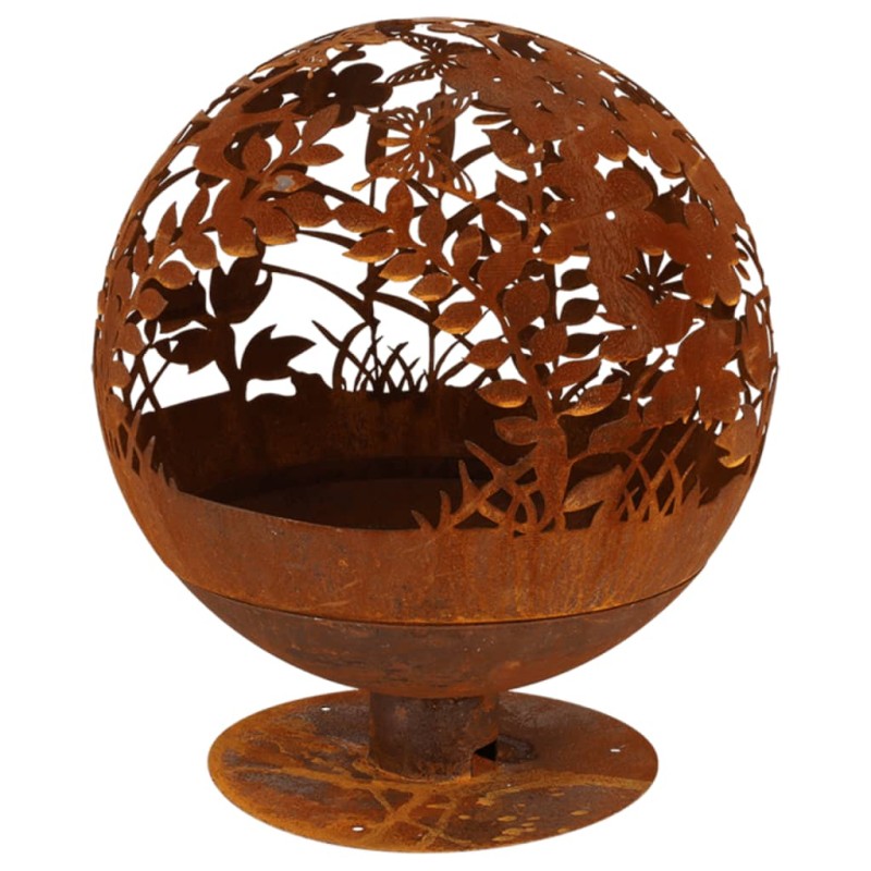 Esschert Design Braciere con Motivo a Foglie Ruggine FF294 Esschert Design Braciere con Motivo a Foglie Ruggine FF294