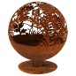 Esschert Design Braciere con Motivo a Foglie Ruggine FF294 Esschert Design Braciere con Motivo a Foglie Ruggine FF294