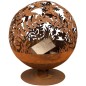 Esschert Design Braciere con Motivo a Foglie Ruggine FF294 Esschert Design Braciere con Motivo a Foglie Ruggine FF294
