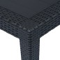 Tavolo da Giardino Antracite 150x90x72 cm Plastica Stile Rattan Tavolo da Giardino Antracite 150x90x72 cm Plastica Stile Rattan
