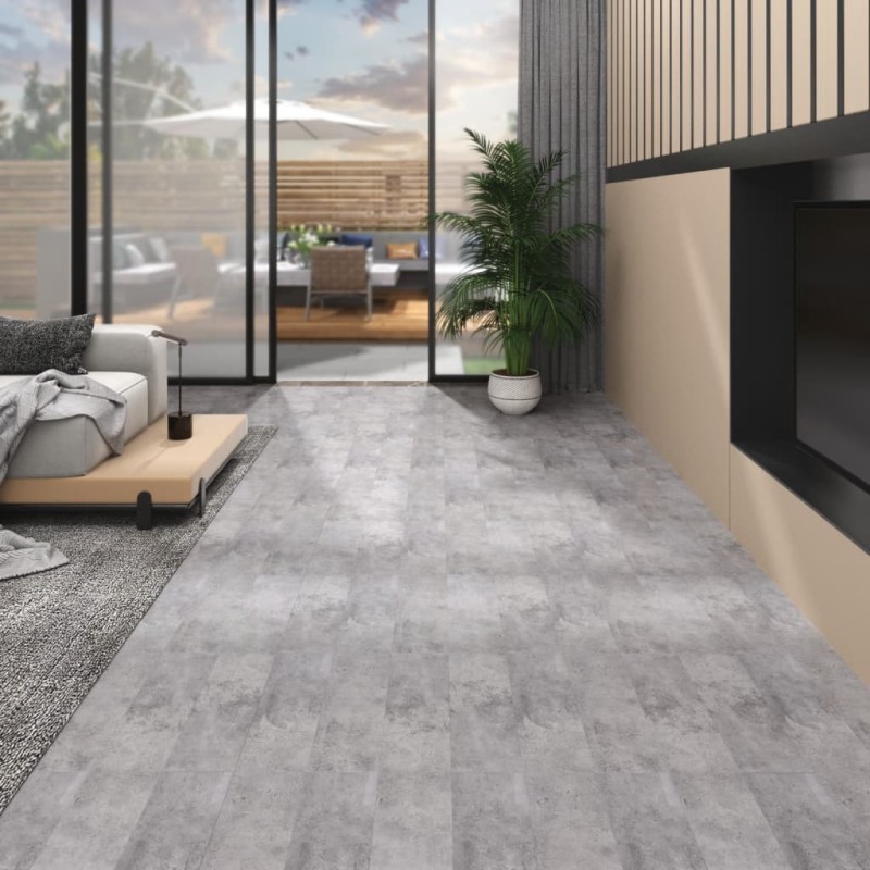 Listoni Pavimenti Non Autoadesivi 4,46m² 3mm Cemento Marrone Listoni Pavimenti Non Autoadesivi 4,46m² 3mm Cemento Marrone