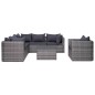 Set Divani da Giardino 7 pz con Cuscini in Polyrattan Grigio Set Divani da Giardino 7 pz con Cuscini in Polyrattan Grigio