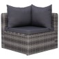 Set Divani da Giardino 7 pz con Cuscini in Polyrattan Grigio Set Divani da Giardino 7 pz con Cuscini in Polyrattan Grigio