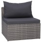 Set Divani da Giardino 7 pz con Cuscini in Polyrattan Grigio Set Divani da Giardino 7 pz con Cuscini in Polyrattan Grigio