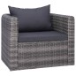 Set Divani da Giardino 7 pz con Cuscini in Polyrattan Grigio Set Divani da Giardino 7 pz con Cuscini in Polyrattan Grigio