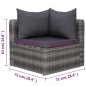 Set Divani da Giardino 7 pz con Cuscini in Polyrattan Grigio Set Divani da Giardino 7 pz con Cuscini in Polyrattan Grigio