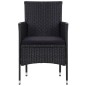vidaXL Set Divani da Giardino 5 pz con Cuscini in Polyrattan Nero vidaXL Set Divani da Giardino 5 pz con Cuscini in Polyrattan Nero