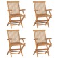 Sedie da Giardino con Cuscini Azzurro 4 pz in Massello di Teak Sedie da Giardino con Cuscini Azzurro 4 pz in Massello di Teak