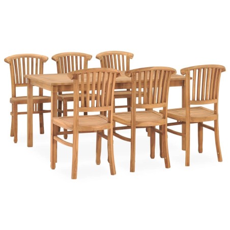 vidaXL Set da Pranzo da Giardino 7 pz in Legno Massello di Teak