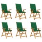 Sedie da Giardino Pieghevoli 6 pz con Cuscini Massello Acacia