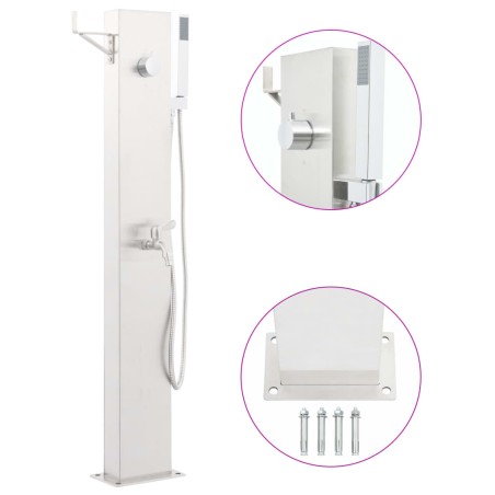 Rubinetteria per Doccia da Giardino 110 cm in Acciaio inox