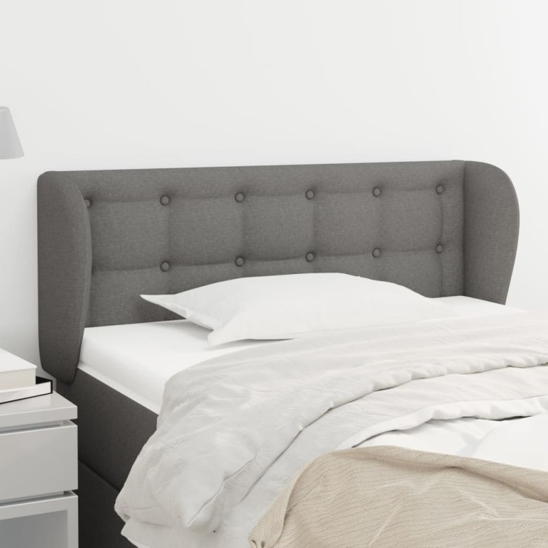 Testiera ad Orecchio Grigio Scuro 103x23x78/88 cm in Tessuto Testiera ad Orecchio Grigio Scuro 103x23x78/88 cm in Tessuto