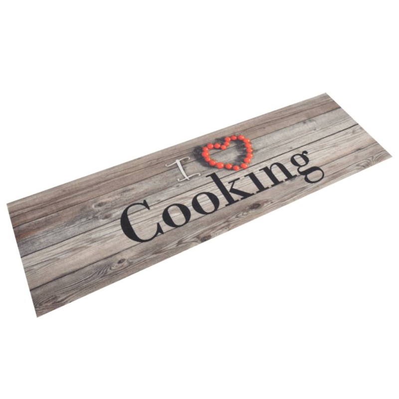 vidaXL Tappeto da Cucina Lavabile Grigio Cucinare 45x150 cm Velluto vidaXL Tappeto da Cucina Lavabile Grigio Cucinare 45x150 cm Velluto