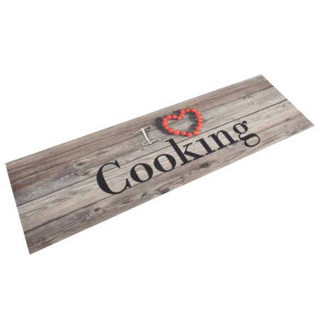 vidaXL Tappeto da Cucina Lavabile Grigio Cucinare 45x150 cm Velluto