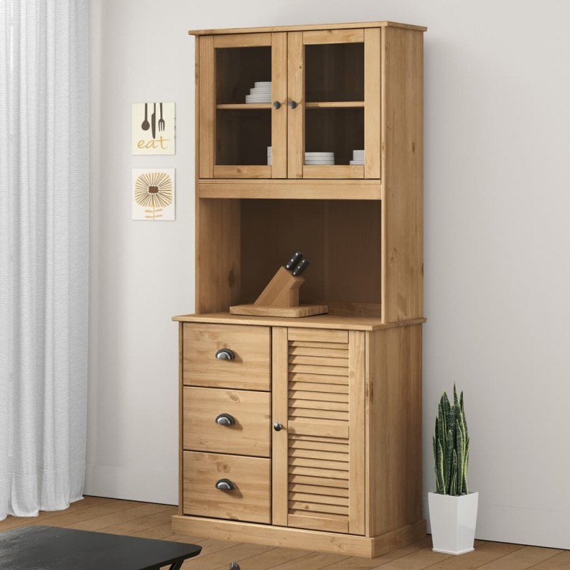 Credenza VIGO 78x40x175 cm in Legno Massello di Pino Credenza VIGO 78x40x175 cm in Legno Massello di Pino