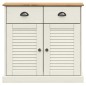 Credenza VIGO Bianca 78x40x175 cm in Legno Massello di Pino