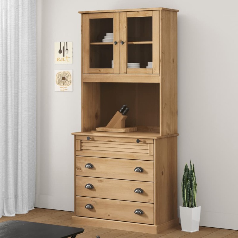 Credenza VIGO 80x40x176 cm in Legno Massello di Pino Credenza VIGO 80x40x176 cm in Legno Massello di Pino