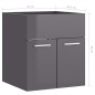 Mobile Sottolavabo Grigio Lucido 41x38,5x46 cm in Truciolato Mobile Sottolavabo Grigio Lucido 41x38,5x46 cm in Truciolato