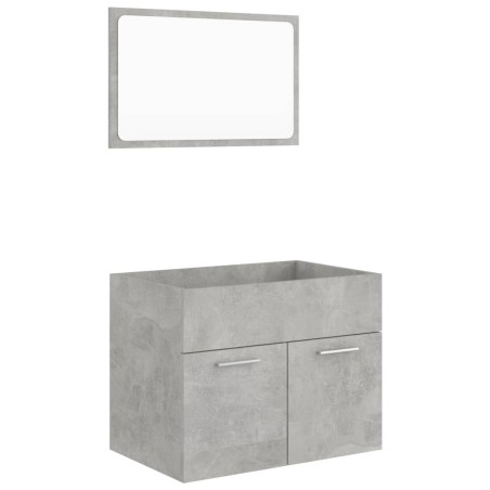 Set Mobili da Bagno 2 pz Grigio Cemento in Truciolato