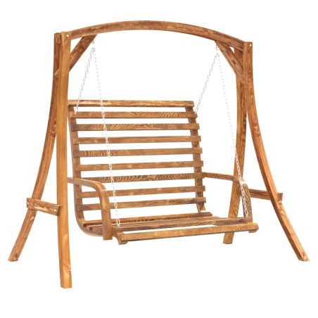 vidaXL Panca a Dondolo in Legno Massello di Abete con Finitura in Teak