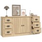 Credenze 3 pz Rovere Sonoma in Legno Multistrato Credenze 3 pz Rovere Sonoma in Legno Multistrato