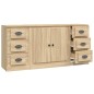 Credenze 3 pz Rovere Sonoma in Legno Multistrato Credenze 3 pz Rovere Sonoma in Legno Multistrato