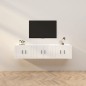 Mobili Porta TV a Parete 3 pz Bianco Lucido 57x34,5x40 cm Mobili Porta TV a Parete 3 pz Bianco Lucido 57x34,5x40 cm