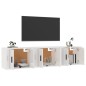 Mobili Porta TV a Parete 3 pz Bianco Lucido 57x34,5x40 cm Mobili Porta TV a Parete 3 pz Bianco Lucido 57x34,5x40 cm