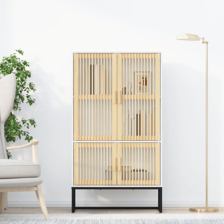 vidaXL Credenza Bianca 70x35x125 cm in Legno Multistrato