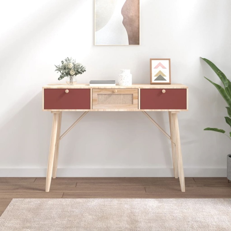 Tavolino Consolle con Cassetti 105x30x75 cm Legno Multistrato Tavolino Consolle con Cassetti 105x30x75 cm Legno Multistrato