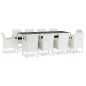 Set da Pranzo da Giardino 11pz con Cuscini Bianco in Polyrattan Set da Pranzo da Giardino 11pz con Cuscini Bianco in Polyrattan