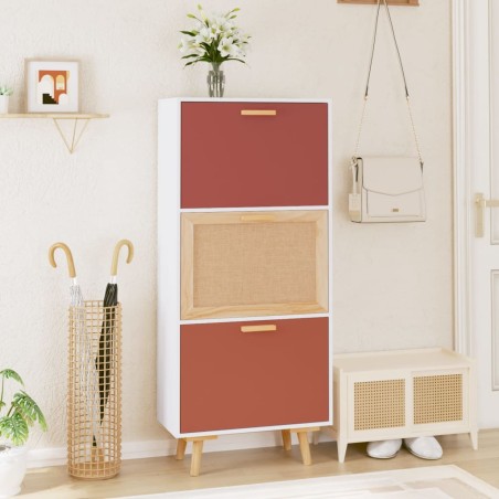 Scarpiera Bianca 52x25x120 cm in Legno Multistrato