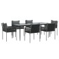 vidaXL Set Pranzo da Giardino 7 pz con Cuscini in Polyrattan e Acciaio vidaXL Set Pranzo da Giardino 7 pz con Cuscini in Polyrattan e Acciaio