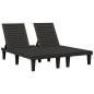 Lettino Prendisole Doppio Nero 155x138x83 cm in Polipropilene Lettino Prendisole Doppio Nero 155x138x83 cm in Polipropilene
