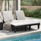 Lettino Prendisole Doppio Nero 155x138x83 cm in Polipropilene Lettino Prendisole Doppio Nero 155x138x83 cm in Polipropilene