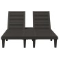 Lettino Prendisole Doppio Nero 155x138x83 cm in Polipropilene Lettino Prendisole Doppio Nero 155x138x83 cm in Polipropilene