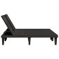 Lettino Prendisole Doppio Nero 155x138x83 cm in Polipropilene Lettino Prendisole Doppio Nero 155x138x83 cm in Polipropilene