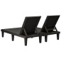 Lettino Prendisole Doppio Nero 155x138x83 cm in Polipropilene Lettino Prendisole Doppio Nero 155x138x83 cm in Polipropilene