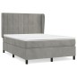 vidaXL Giroletto a Molle con Materasso Grigio Chiaro 140x190cm Velluto