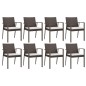 Set Pranzo da Giardino 9 pz con Cuscini in Polyrattan e Acciaio Set Pranzo da Giardino 9 pz con Cuscini in Polyrattan e Acciaio