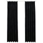 Tende Oscuranti con Ganci 2 pz Nere in Velluto 140x225 cm Tende Oscuranti con Ganci 2 pz Nere in Velluto 140x225 cm