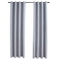 Tende Oscuranti con Anelli in Metallo 2 pz Grigie 140x225 cm Tende Oscuranti con Anelli in Metallo 2 pz Grigie 140x225 cm