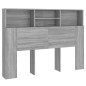 vidaXL Testiera con Scomparti Grigio Sonoma 140x19x103,5 cm