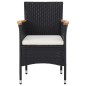 Set da Pranzo per Giardino 11 pz in Polyrattan Nero Set da Pranzo per Giardino 11 pz in Polyrattan Nero