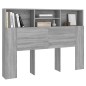 vidaXL Testiera con Scomparti Grigio Sonoma 140x19x103,5 cm